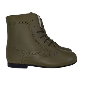 Olive Green Spanish Leather Brogue Lace up boots